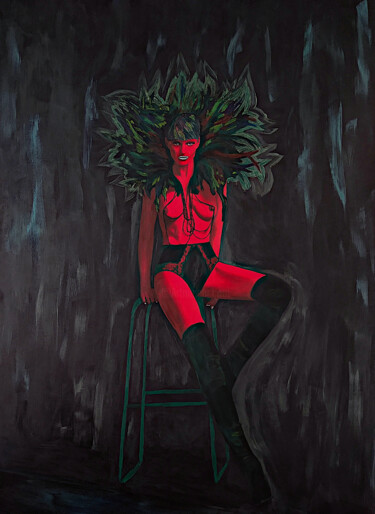 Oumuamua Girl No 8 Painting titled "Oumuamua Girl No 8" by Lena Snow, Original Artwork, Acrylic