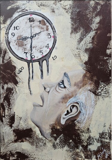 绘画 标题为“Time is the enemy” 由Mirela Leu, 原创艺术品, 丙烯