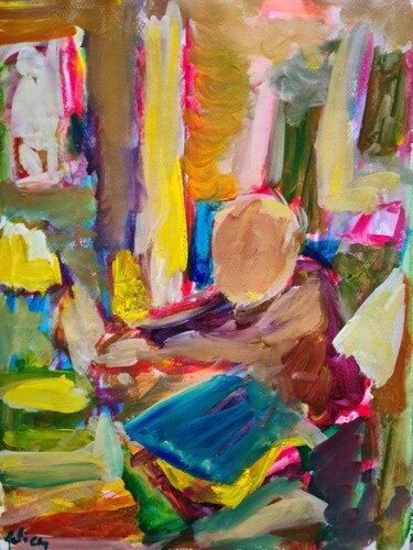 Painting titled "Le bureau" by Guillaume Pelican, Original Artwork, Acrylic