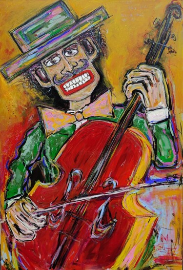 绘画 标题为“Contrabassist” 由Berez, 原创艺术品, 丙烯