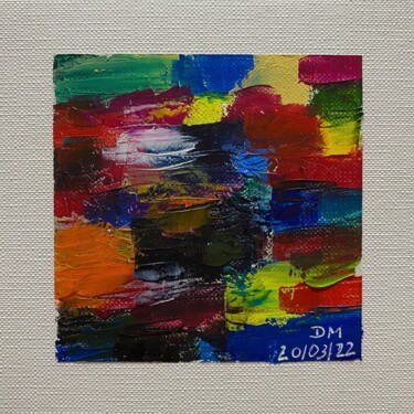 Painting titled "QUADRATA NR.76 | OR…" by Dietmar Meinhardt (MeinhardtART), Original Artwork, Oil Mounted on Cardboard