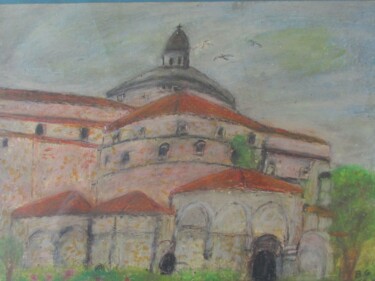 Painting titled "Le Lot Souillac Abb…" by Bruno Grégory (BG), Original Artwork, Pastel
