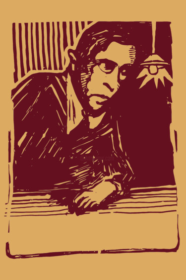 印花与版画 标题为“Frans Masereel” 由Franck Canorel, 原创艺术品, 雕刻
