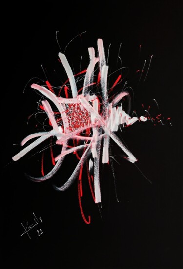 Drawing titled "RED 24" by Karls, Original Artwork, Acrylic