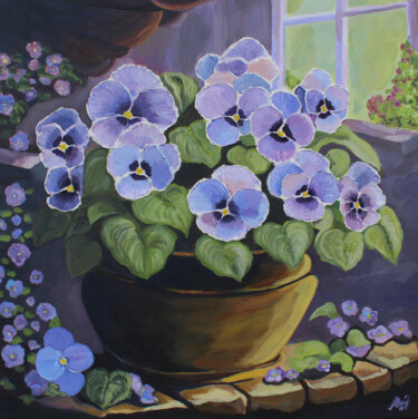 绘画 标题为“Violets” 由Asya Ignatova, 原创艺术品, 丙烯