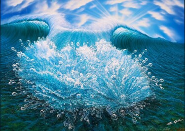 Painting titled "Explosao liquida" by Flavio Augusto Caporali, Original Artwork, Acrylic