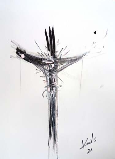 Dessin intitulée "INRI" par Karls, Œuvre d'art originale, Acrylique
