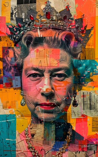 数字艺术 标题为“Queen Elisabeth II…” 由Florence Oulhiou, 原创艺术品, AI生成的图像