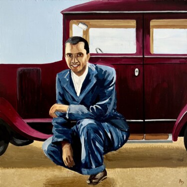 Painting titled "Une belle voiture" by Anna D., Original Artwork, Acrylic