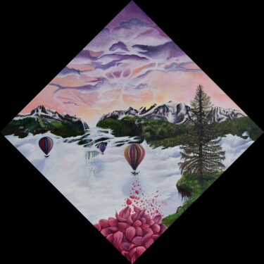 Envolée de pétales Peinture intitulée "Envolée de pétales" par Tina-Renae, Œuvre d'art originale, Acrylique