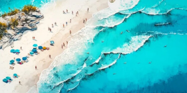 Картина под названием "Beach 2" - Djamel Eddine Hafis, Подлинное произведение искусства, Акрил