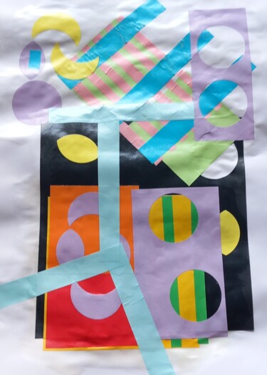 Collages getiteld "azuri" door Ronnie Kolner, Origineel Kunstwerk, Collages
