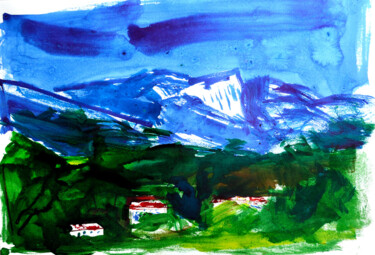 "Baou de St Jeannet,…" başlıklı Tablo Alain Crousse (ACWATERCOLORS) tarafından, Orijinal sanat, Mürekkep
