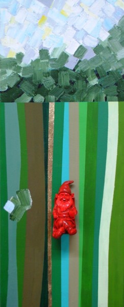 绘画 标题为“Zwergenreich 3” 由Walter Lehmann, 原创艺术品, 丙烯 安装在木质担架架上