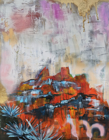 Painting titled "Abstract Texas" by Evgenia Smirnova, Original Artwork, Acrylic