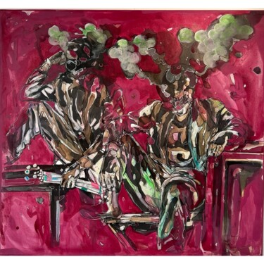 Painting titled "Fusion" by Roméo Temwa, Original Artwork, Acrylic