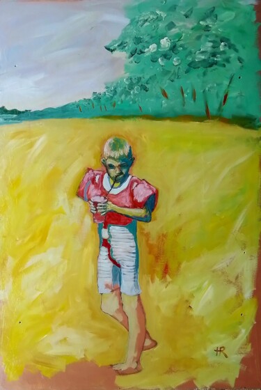 Painting titled "la plage" by Hervé Rayot, Original Artwork, Acrylic