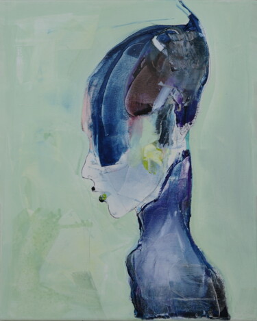 Painting titled "In a vase" by Daniel Derderian, Original Artwork, Oil Mounted on Wood Stretcher frame