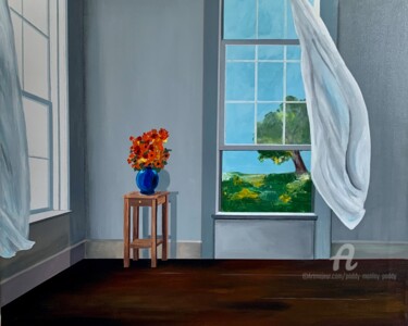 Peinture intitulée "Le Vase bleu" par Paddy Manlay (Paddy), Œuvre d'art originale, Acrylique Monté sur Châssis en bois