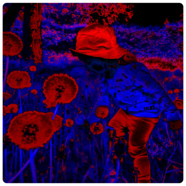 Photography titled "GIRL IN RED DANDELI…" by Go.Rk.Art, Original Artwork, Digital Photography