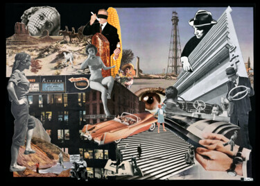 Collages titled "Oeil de mire" by Emma Margo, Original Artwork, Collages