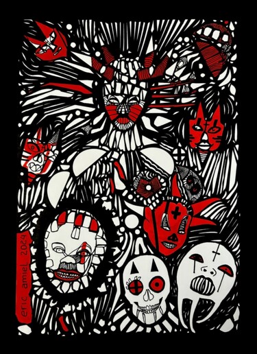 图画 标题为“Suspiria” 由Eric Amiel, 原创艺术品, 墨