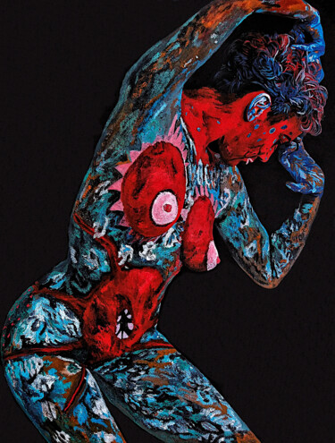 Schilderij getiteld "Brigid" door Lena Snow, Origineel Kunstwerk, Acryl