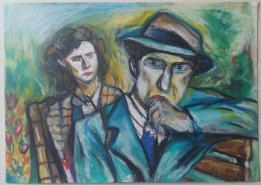 Disegno intitolato "La dernière course" da Laudu, Opera d'arte originale, Pastello