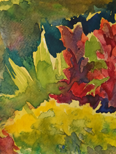 Картина под названием "Sunny Island" - Katrin Rymsha, Подлинное произведение искусства, Акварель