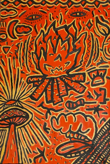 Schilderij getiteld "OBSERVER" door Stefan Kachevskii, Origineel Kunstwerk, Olie