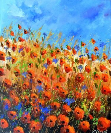 绘画 标题为“Red poppies forever” 由Pol Ledent, 原创艺术品, 油 安装在木质担架架上