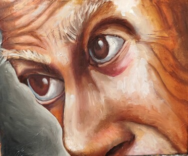 Painting titled "Anton" by Marat Isakowitsch, Original Artwork, Oil Mounted on Wood Stretcher frame