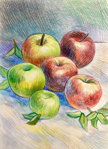 Still life with apples 图画 标题为“Still life with app…” 由Konstantin Lakstigal, 原创艺术品, 孔戴