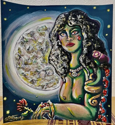 Schilderij getiteld "Luz de luna" door Luna Vásquez, Origineel Kunstwerk, Acryl