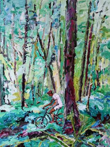 Painting titled "Au pays des Sylphid…" by Antoine Juliens, Original Artwork, Acrylic Mounted on Cardboard