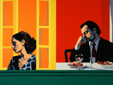 绘画 标题为“After a quarrel” 由Kosta Morr, 原创艺术品, 丙烯 安装在木质担架架上
