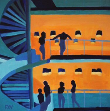 Painting titled "Open space" by Francois Xavier Vaudeleau, Original Artwork, Acrylic Mounted on Wood Stretcher frame