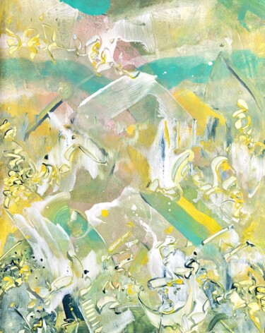 Painting titled "DREAM ON" by Delphine Bernard, Original Artwork, Acrylic Mounted on Cardboard