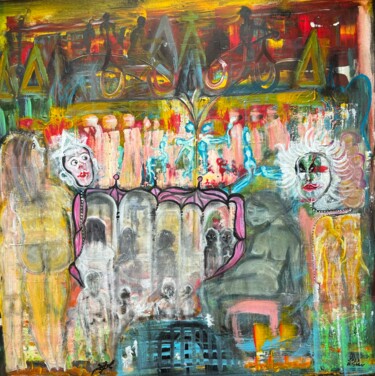 Pittura intitolato "Im Zirkus" da Annemarie Stelzer, Opera d'arte originale, Tempera