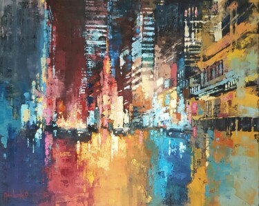 Colors Of The Night "Colors Of The Night" başlıklı Tablo Olga Mihailicenko tarafından, Orijinal sanat, Petrol