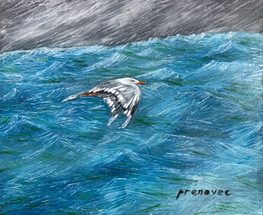 Vol de la mouette ou la lutte pour le possible, mai 2017 Malerei mit dem Titel "Vol de la mouette o…" von Raphaël Prenovec, Original-Kunstwerk, Öl