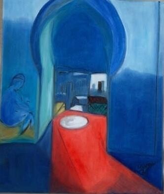Schilderij getiteld "la porte" door Stephanie Labouré, Origineel Kunstwerk
