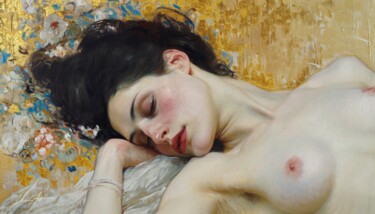 数字艺术 标题为“La Notte è Serena” 由Andrea La Martina (NEXA ART), 原创艺术品, 数字拼贴 安装在木质担架架上