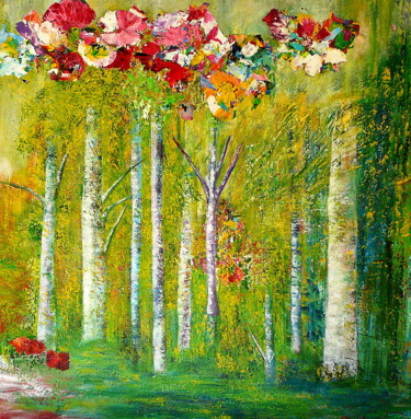 Pittura intitolato "Zauberwald 19" da Blanka Mandel, Opera d'arte originale, Acrilico Montato su Telaio per barella in legno