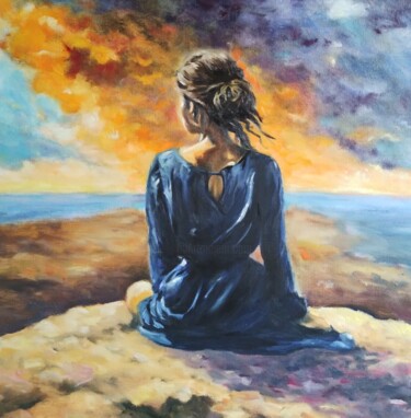 Peinture intitulée "Woman on top of the…" par Joeri Van Royen, Œuvre d'art originale, Huile Monté sur Châssis en bois