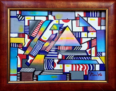 Painting titled "Abstract landscape-1" by Stanislav Bojankov, Original Artwork, Acrylic