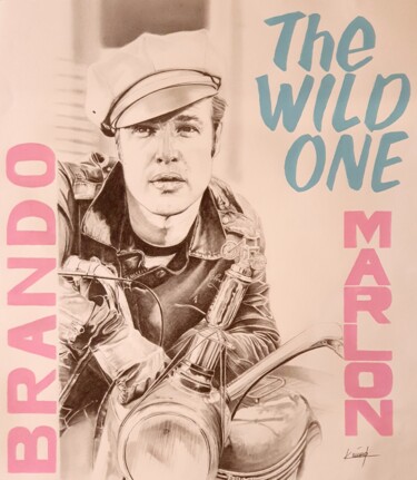 Marlon Brando 图画 标题为“Marlon Brando” 由Karine Villard, 原创艺术品, 铅笔