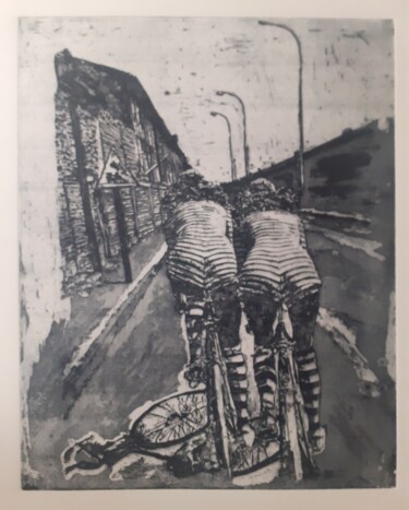 印花与版画 标题为“Les cyclades” 由Bergstrasser Laurent, 原创艺术品, 蚀刻 安装在artwork_cat.上
