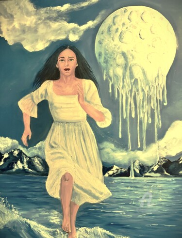 “Tides of Melting Dreams” Painting titled "“Tides of Melting D…" by Lart Des Femmes Du Monde, Original Artwork, Oil