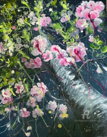 Peinture intitulée "Efflorescence noctu…" par Claire Morand, Œuvre d'art originale, Acrylique Monté sur Châssis en bois